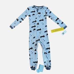 NEW Zippyjamz One Piece Zipper Pajamas Size 3T Little Adventurer Organic Cotton
